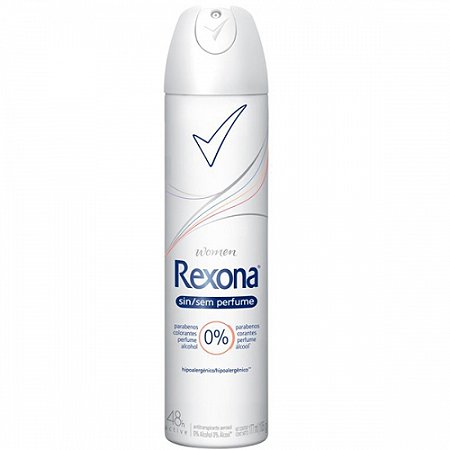 Desodorante rexona aerosol feminino sem perfume 150ml