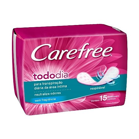 PROTETOR DIÁRIO CAREFREE TODODIA SEM PERFUME COM 15 UNIDADES