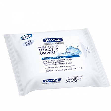 Lenco limpeza nivea visage com 25 unidades