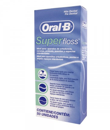 Fio dental oral-b super floss 50m