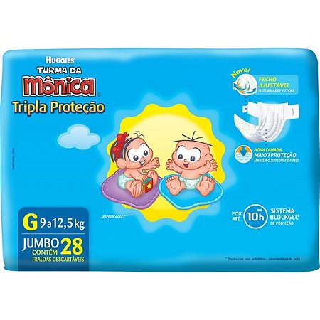 Fralda huggies tripla protecao g 28 unidades