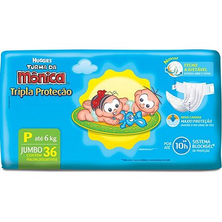 Fralda huggies tripla protecao p 36 unidades