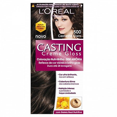 Tintura creme gloss l`oreal casting 500 castanho claro