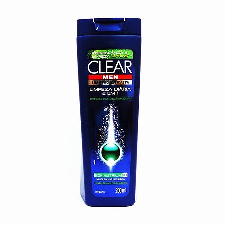 Shampoo anticaspa men limpeza diaria 2 em 1 clear 200ml