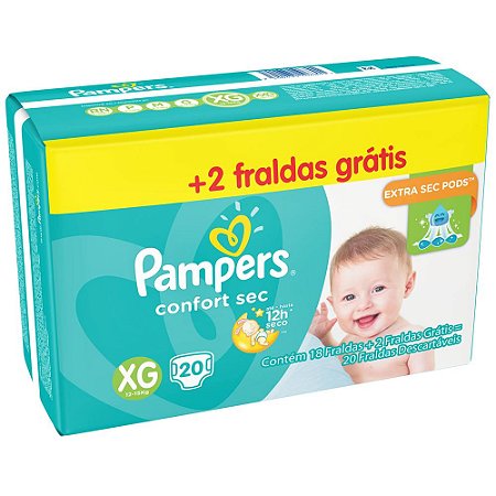 Fralda pamp confort sec xg c/18+2