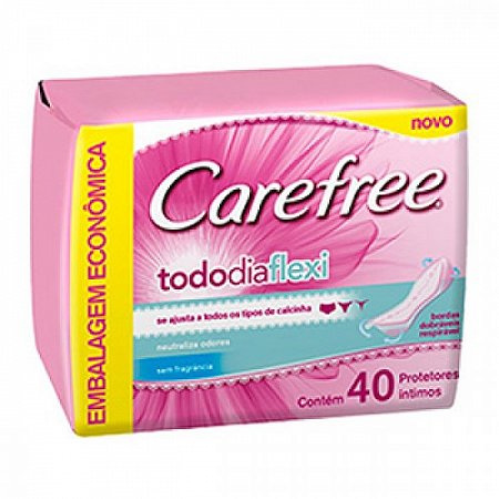 Protetor diario carefree todo dia flexi sem perfume 40 unidades