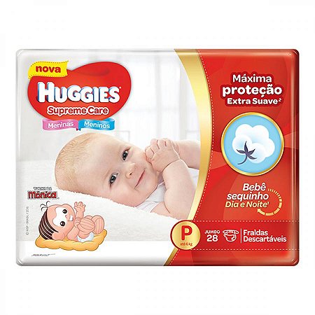 Fralda monica huggies supreme care p 28 unidades