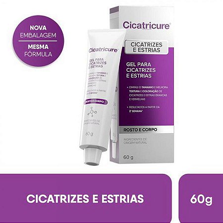 Cicatricure gel para cicatrizes e estrias 60g