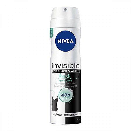 Desodorante aerosol nivea invisible black white fresh 150ml
