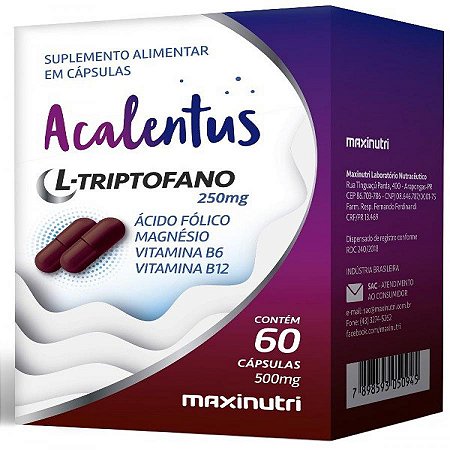 Acalentus L-Triptodano Maxinutri 250mg 60 Cápsulas