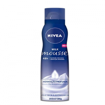 Mousse hidratante corporal nivea milk 200ml