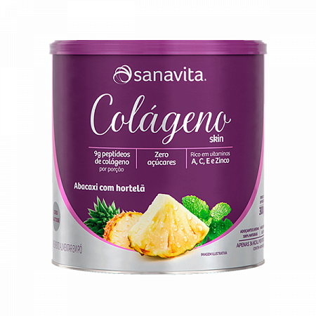 Colageno skin abacaxi c/hortela 300g - sanavita