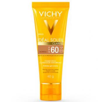 Protetor solar facial ideal soleil clarify cor morena fps60