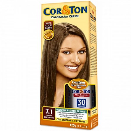 Tintura cor e ton 7.1 louro cinza medio 135g
