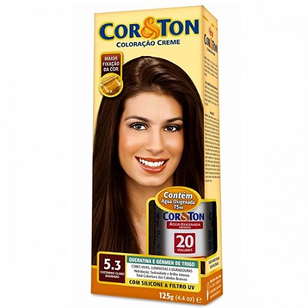 Tintura cor & ton 5.3 castanho claro dourado 135g