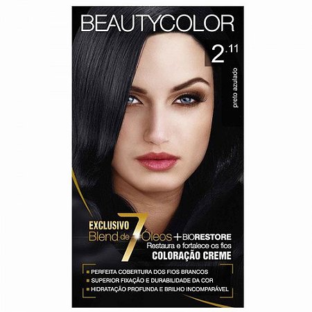 Tintura creme beauty color 2.11 preto azulado