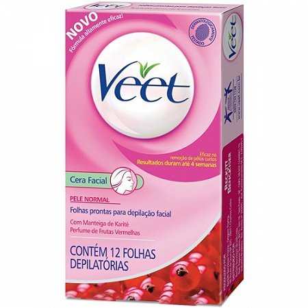 Folhas depilacao facial veet pele normal e seca 12 unidades