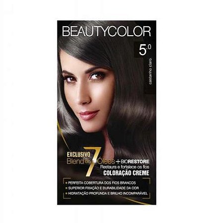 Tintura beauty creme kit castanho claro 5.0
