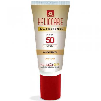 Max defense gel color heliocare - protetor solar - nude light 74g