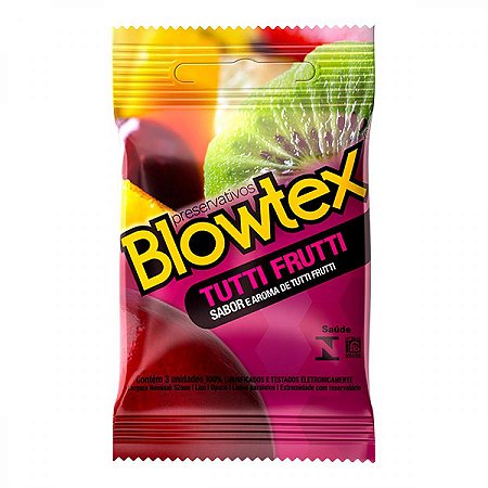 Preservativo blowtex tutti-frutti com 3 unidades
