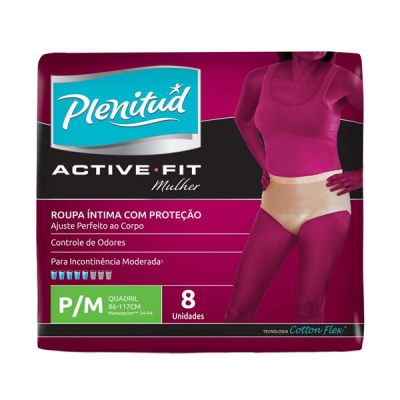 Fralda geriatrica plenitud active mulher p /m  com 8 unidades