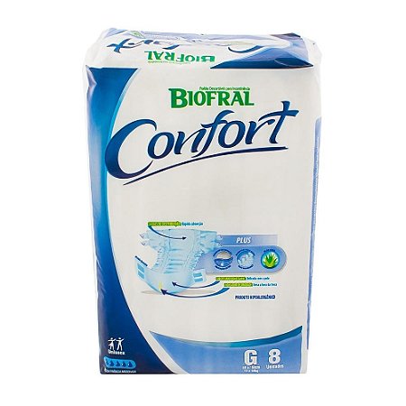 Fralda geriatrica biofral confort  g com 08 unidades