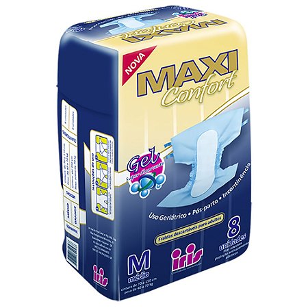 Fralda geriatrica maxiconfort tam m 8 unidades