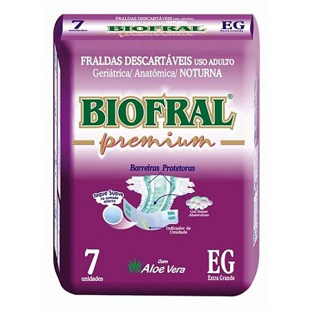 Fralda geriatrica biofral confort plus eg 7 unidades