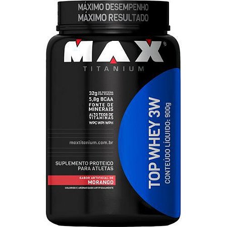 Top whey max titanium morango c/ 900 g