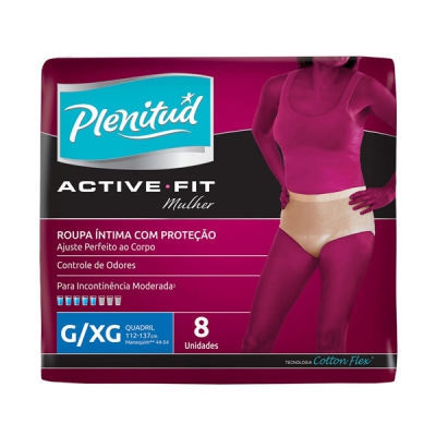 Fralda geriatrica plenitud active mulher g / xg com 8 unidades
