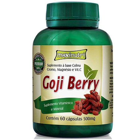 Goji berry + colina, cromo e magnesio 500mg - 60 capsulas