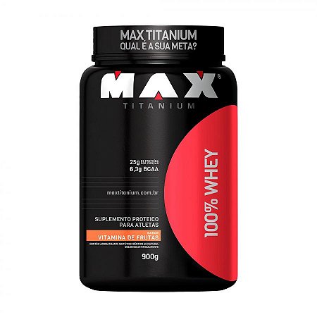 100% whey 900g vitamina de frutas - max titanium