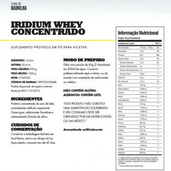 Whey protein concentrado iridium 900g baunilha