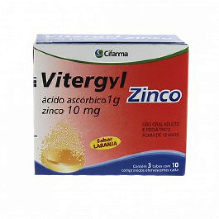 Vitergyl zinco 1g com 30 comprimidos