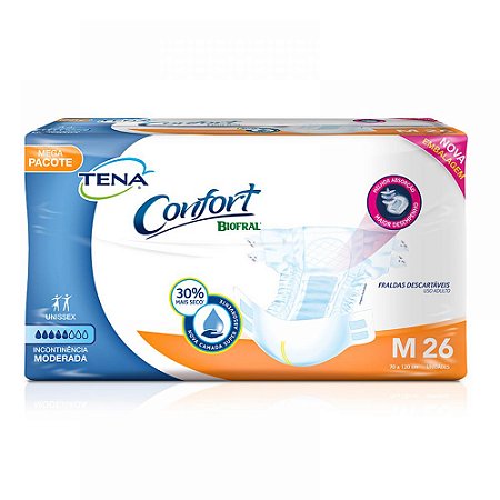 Fralda geriatrica tena confort m 26 unidades