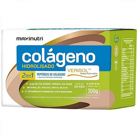 Colageno hidrolisado verisol uva verde com 30 saches