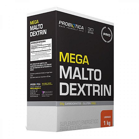 Mega malto dextrin probiotica sabor laranja 1kg