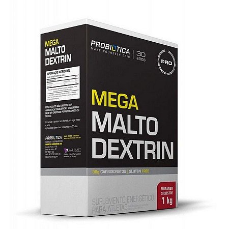 Mega malto dextrin probiotica sabor morango 1kg