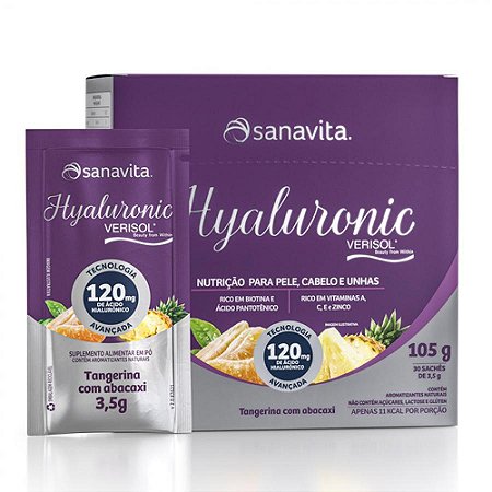 Hyaluronic verisol tangerina e abacaxi com 30 saches