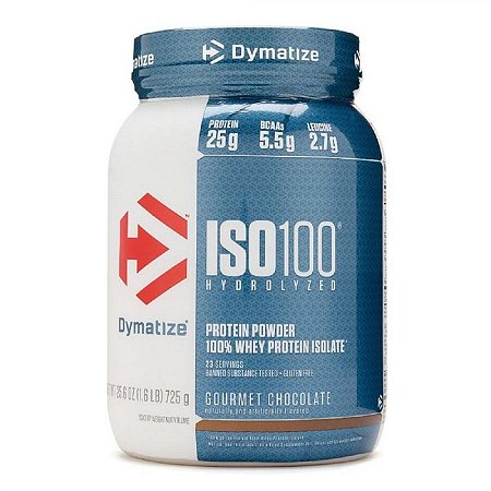Whey hidrolizado iso 100 - dymatize nutrition - 1.6lbs - chocolate