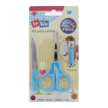 Kit infantil para unhas pais e filhos azul