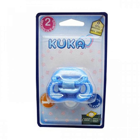 Chupeta kuka 62546 fase 2 silicone ventilada ortodontica azul