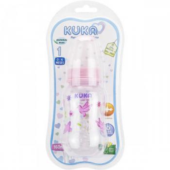 Mamadeira kuka nat color ort rosa 160ml ref-1562