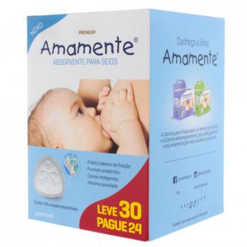 Absorvente para seios amamente com 30 unidades