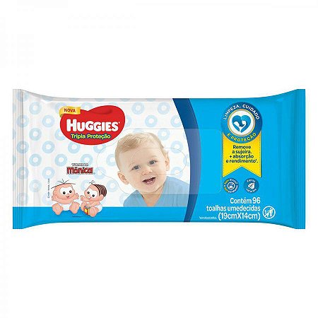 Toalhas umedecidas huggies tripla protecao 96 unidades