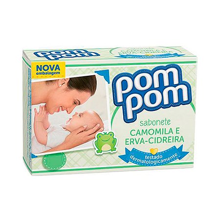 Sabonete infantil pom pom camomila e erva cidreira 80g