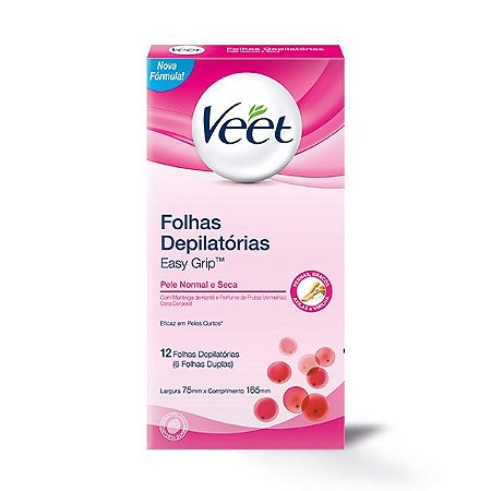 Folhas para depilacao corporal veet cera fria pele normal e seca com 12 unidades
