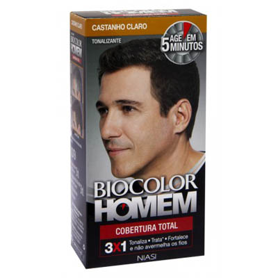 Tintura biocolor homem castanho claro