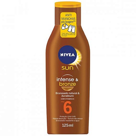 Locao bronzeadora nivea sun intense & bronze fps6 125ml