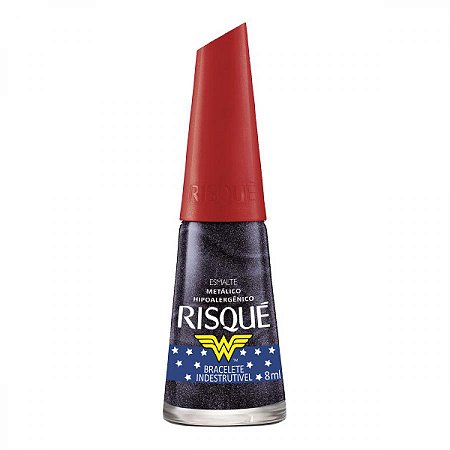 Esmalte risque mulher maravilha metalico bracelete indestrutivel
